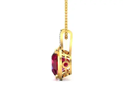 Solitaire Women Pendant 3DM STL OBJ FBX Render Details 3D print model 4