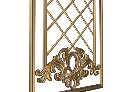 Boiserie Carved Decoration Panel 016 Low-poly 3D model