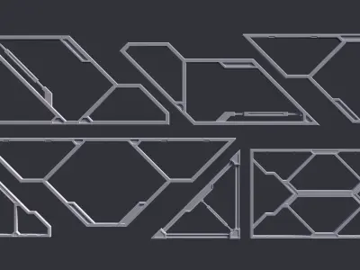 Sci-Fi Parts Kit Pack Vol 1-PBR Low-poly 3D model