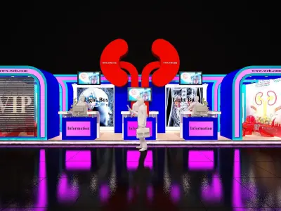 Complete 3D model of medical supplies exhibition booth 3D model