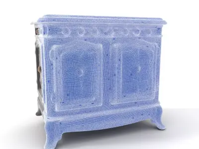 Baroque Carved Cabinet model pack Low-poly 3D model