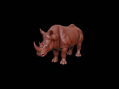 Rhinoceros Animal Sculpture 3D print model