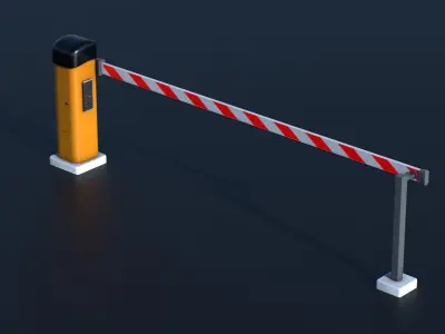 Car Park Barrier Gate Game ready Low-poly 3D model
