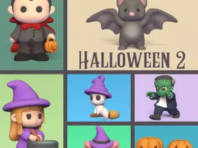 Halloween 2 3D Model Collection