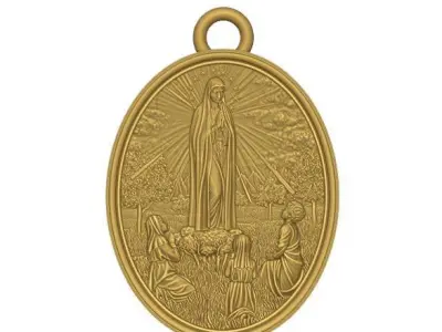 medallon virgen de Fatima 3D print model