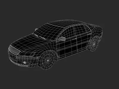 Rusted car Low-poly 3D model