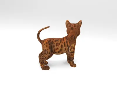 Cute Cat Rigged Low-poly 3D model