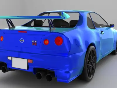 nissan skyline r34 Low-poly 3D model