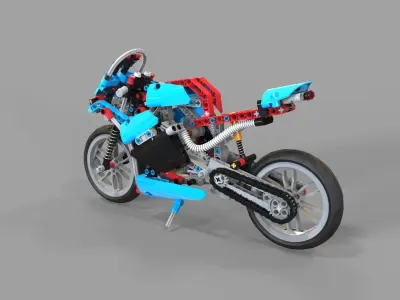 Lego Motorcycles Low-poly 3D model