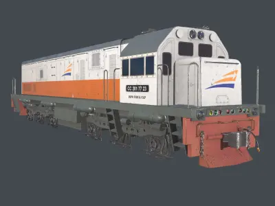 CC 201 Locomotive Low-poly 3D model