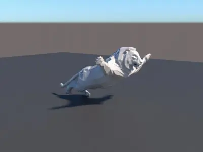 lowpoly lion 3D model