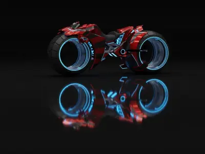 Torn Future Bike Low-poly 3D model