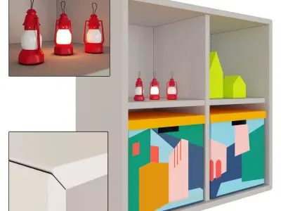 EKET cabinet with TJENA storage box 3D model