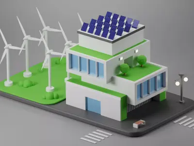 Ecological city 3D model