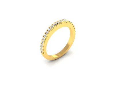 Band 3dm Render Details diamond eternity gold 3D print model