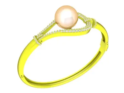 A7811 Luxury Diamond Pearl Women Bangle Bracelets  3D print model