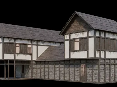 Medieval Village Pack  - 5 Assets - 4K Textures Game Ready Low-poly 3D model