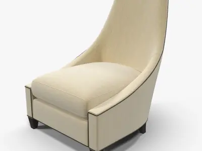 Baker Bel Air Lounge Chair Low-poly 3D model