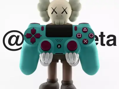 Kaws Controller Stand Sony Play Station IV 4 V 5 Textured Low-poly 3D model