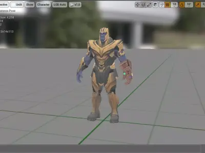 Unreal Engine ThanosFBXmin Low-poly 3D model