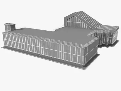 Sport Swimming School Building 3D model