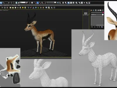 3D ANTELOPE Low-poly 3D model