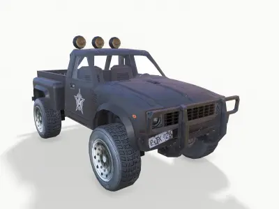 PickUp Black Low-poly 3D model