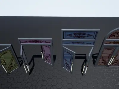 Nice Decorative Doors Unreal Engine Assets 3D model