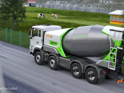 Energya E9 Truck Hybrid Mixer Rigged 3D model