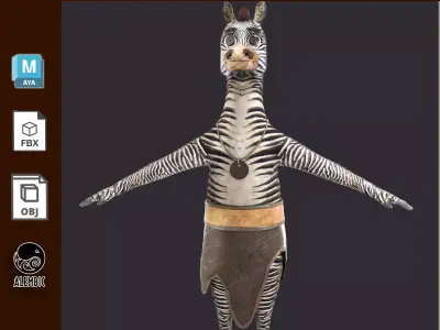 Cartoon Donkey NoRig 3D model