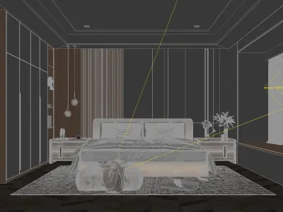 Cozy Bedroom Interior Scene 3D model purchase