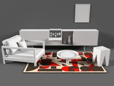 Sewing designer art - RnB - Red and Black concept 3D model