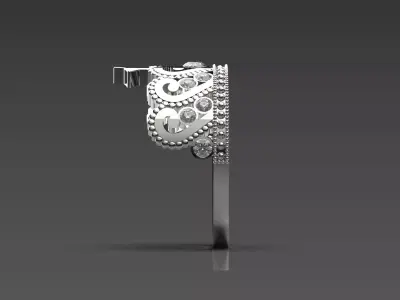 The crown jewelry cad 3d stl ring model jr00033 3D print model