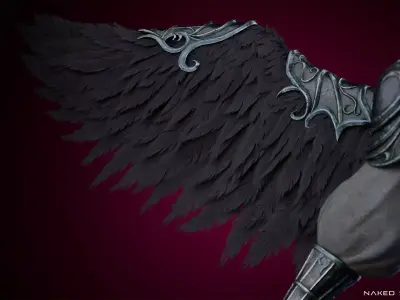 Archangel Valkyrie - Winged Warrior - Game-ready 3D Character Low-poly 3D model