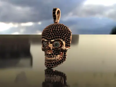 skull and stones  3D print model