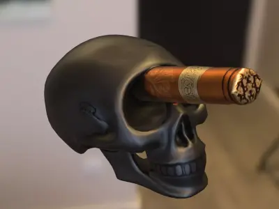 Skull Cigar Holder Low-poly 3D model