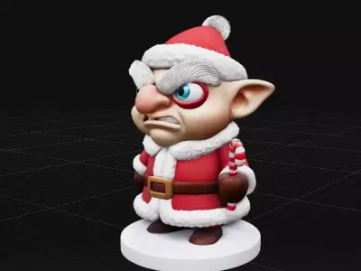 Stylized Christmas Grumpy Winter Character 3D Print 3D print model