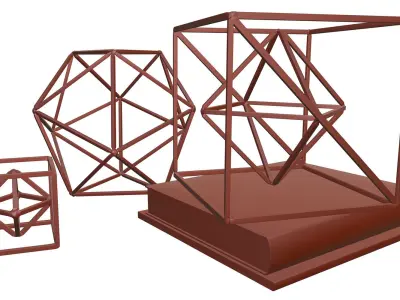 Mathematical figures decoration HG2 3D model