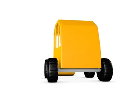 Cartoon Bulldozer Low-poly 3D model