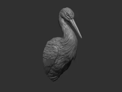 Stork bust 3D print model