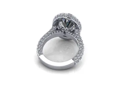 Halo Woman Wedding Ring 3D print model