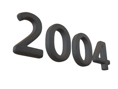Year Number 2004 v1 001 Low-poly 3D model