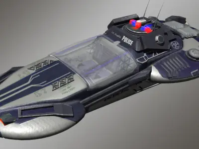 Cyber Police Car Low-poly 3D model