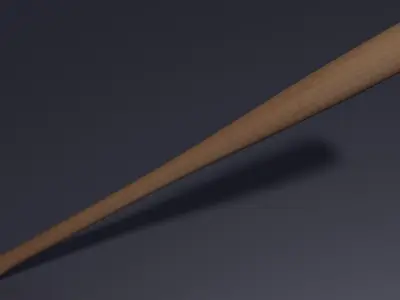 Baseball Bat  Wooden Low-poly 3D model