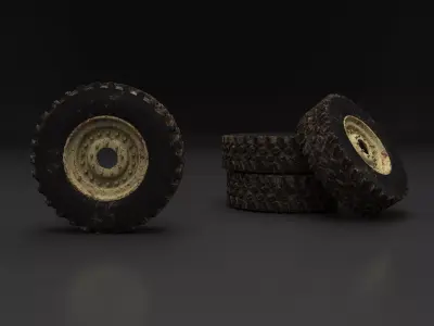 Truck Wheel 3D Model with UV maps 3D model