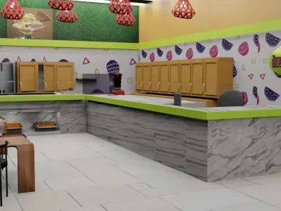 juice and ice cream bar Free 3D model