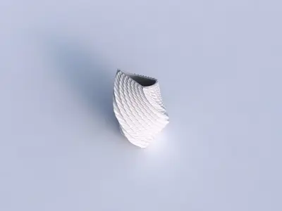 Vase twisted bent quadratic with bent extruded pattern 3D print model