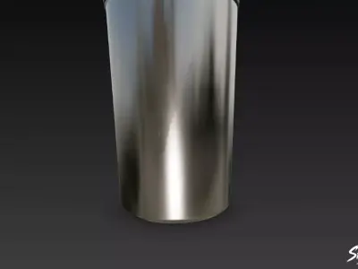 Metal Water Bottle Low-poly 3D model