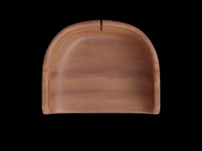 Walnut Counter Stool Low-poly 3D model