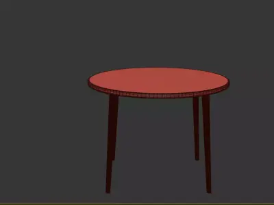 Round Wooden Dining Table Free  Free 3D model